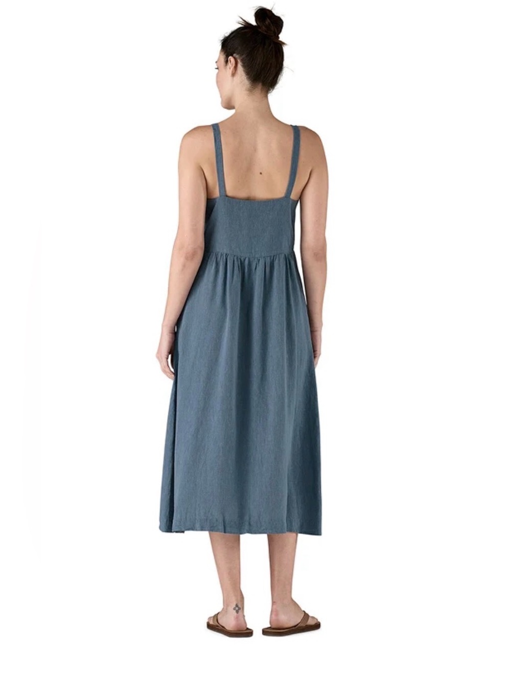 NWT PATAGONIA Garden Island Dress Still Blue Midi Denim Hemp XS - Picture 3 of 15